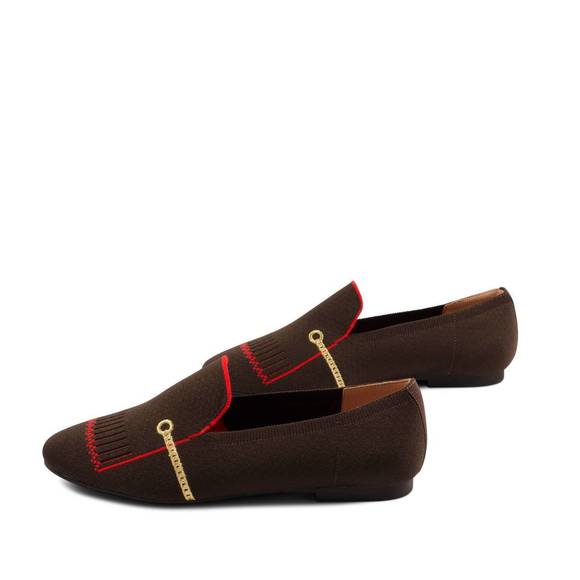 NEW ESPORRE janet flat shoes in chocolate - Picture 1 of 1